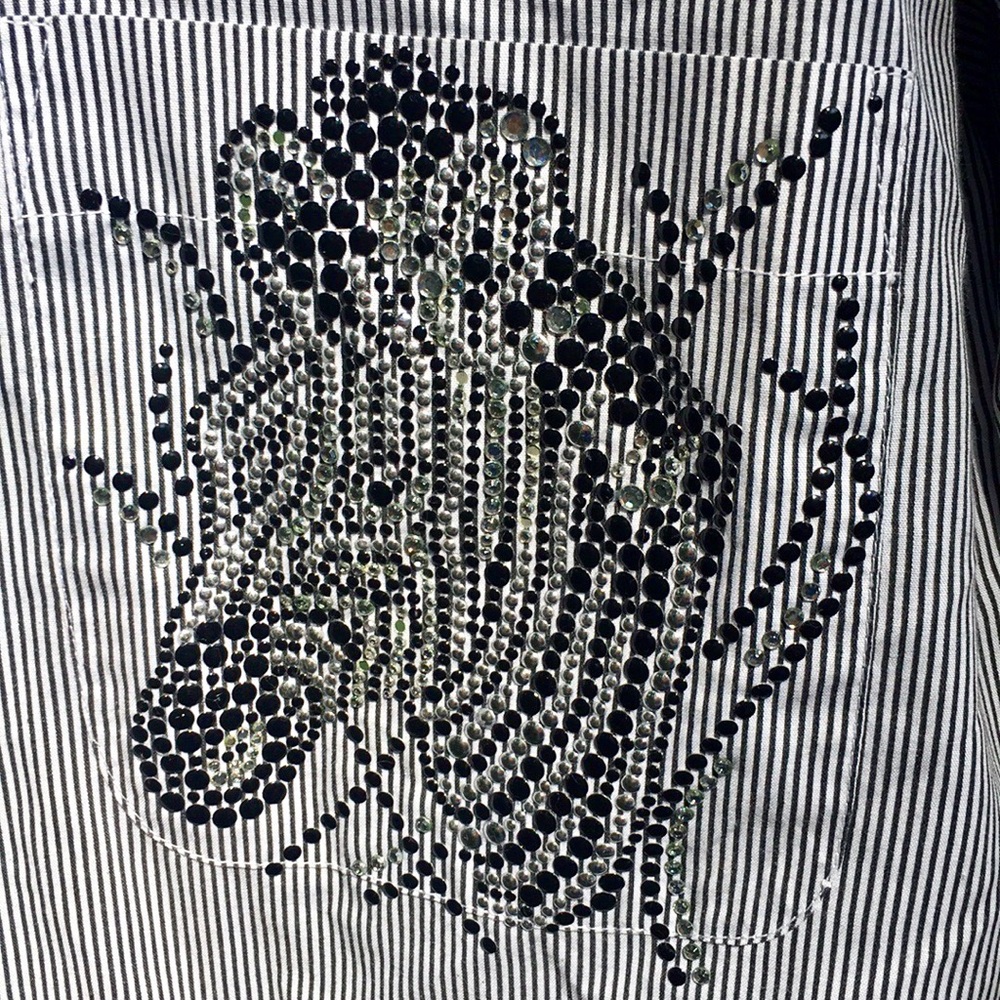 Vintage | rhinestone zebra shirt